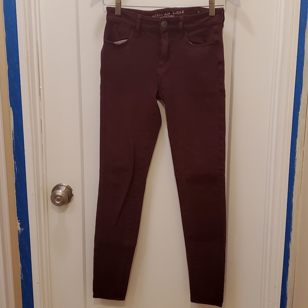 AE Maroon Super Stretch Pants